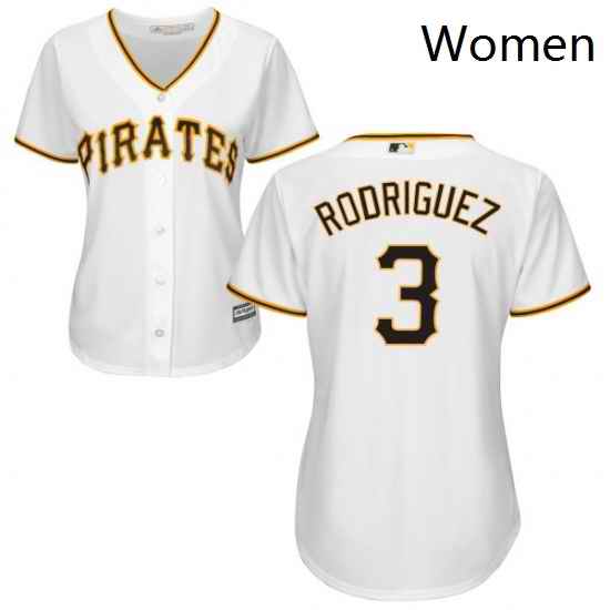 Womens Majestic Pittsburgh Pirates 3 Sean Rodriguez Replica White Home Cool Base MLB Jersey